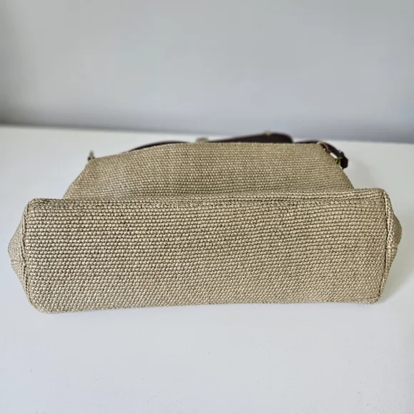 Vintage Etienne Aigner Shoulder Bag Jute & Leather Bag/ Clutch - Picture 11 of 15